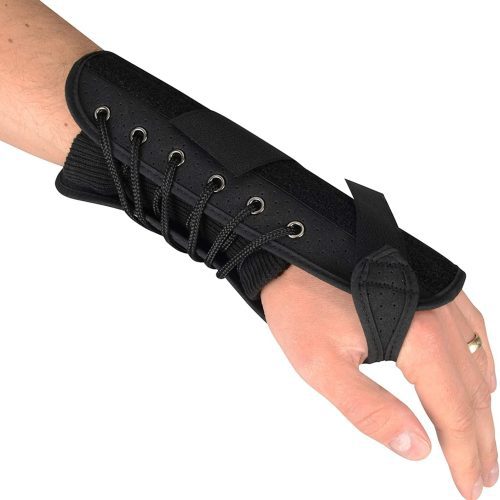 Luxury Quick Lace 7" Compression Splint Support Wrist Brace - Left Hand - M